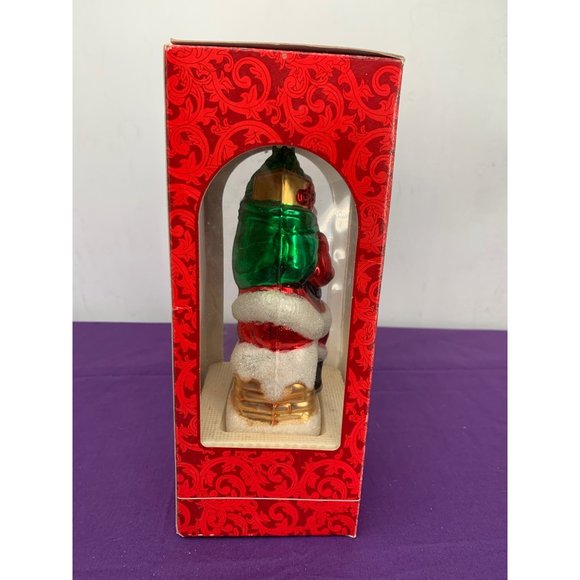Mistletoe Magic Collection Santa Carrying Sack European Style Glass Ornament Han - Picture 10 of 14